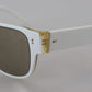 Dolce & Gabbana White Acetate Full Rim Frame Shades DG4356F Sunglasses