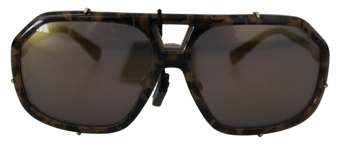 Dolce & Gabbana Brown Camo Metal Matte Mirror Lens DG2167 Sunglasses