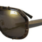 Dolce & Gabbana Brown Camo Metal Matte Mirror Lens DG2167 Sunglasses