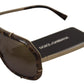 Dolce & Gabbana Brown Camo Metal Matte Mirror Lens DG2167 Sunglasses