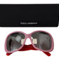 Dolce & Gabbana Pink Red Plastic Frame Oversized DG4033 Sunglasses