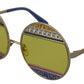 Dolce & Gabbana Gold Oval Metal Crystals Shades DG2209B Sunglasses