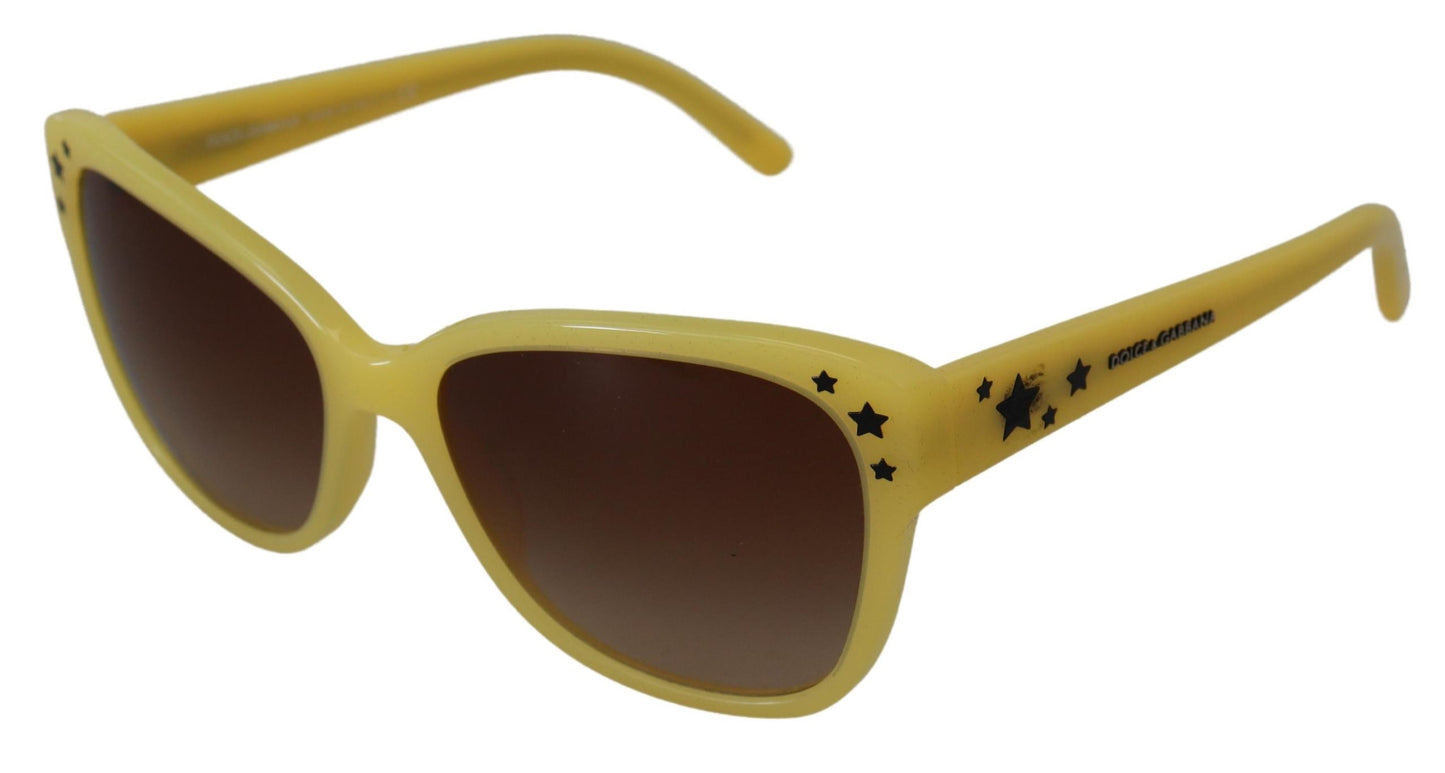 Dolce & Gabbana Yellow Acetate Frame Stars Embellishment DG4124 Sunglasses