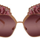 Dolce & Gabbana Pink Gold Rose Sequin Embroidery DG2202 Sunglasses