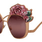 Dolce & Gabbana Pink Gold Rose Sequin Embroidery DG2202 Sunglasses