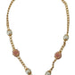 Dolce & Gabbana Gold Tone Floral Crystals Pink Embellished Necklace