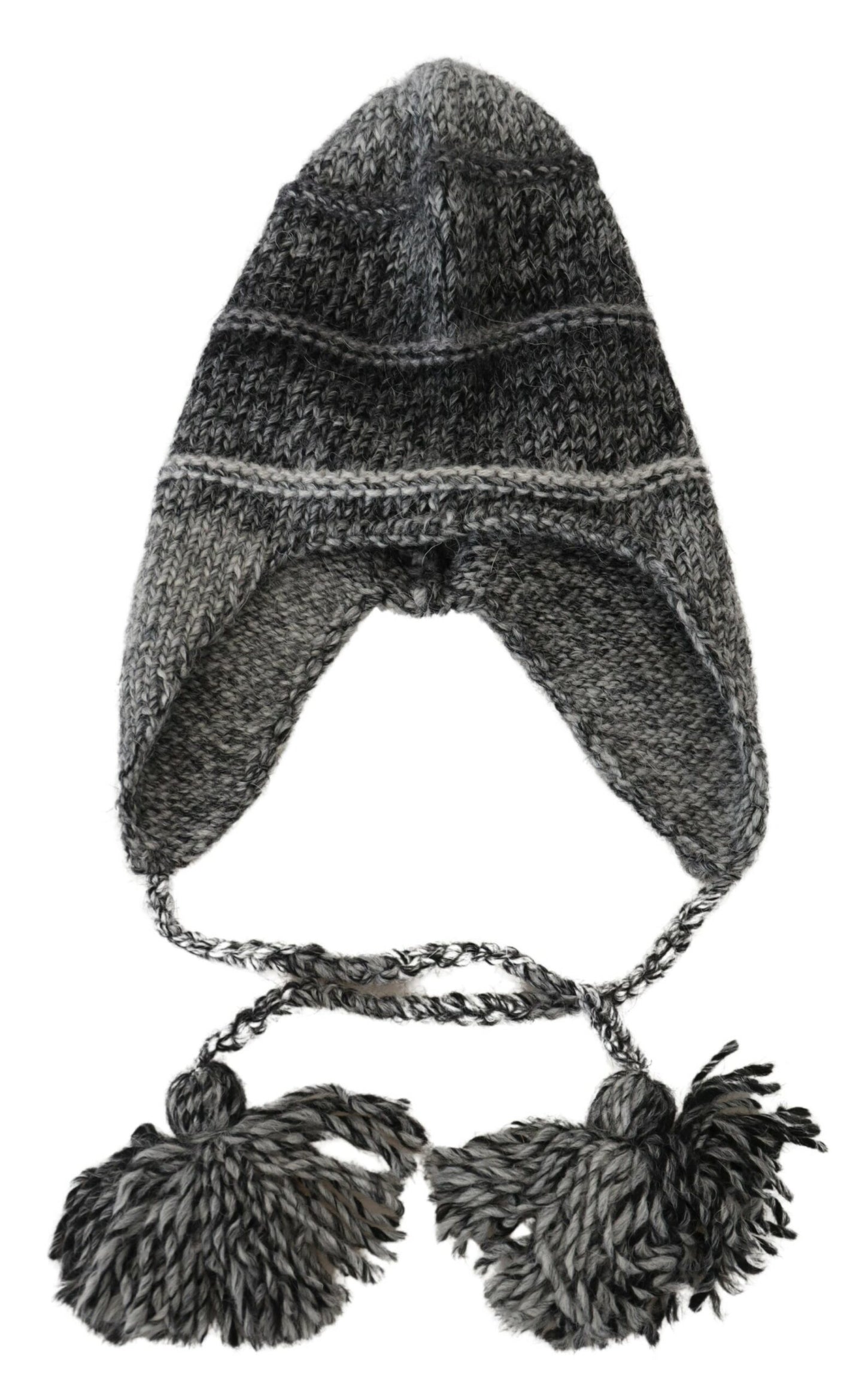 Dolce & Gabbana Gray Warm Fleece Ear Flaps Knit Beanie Hat