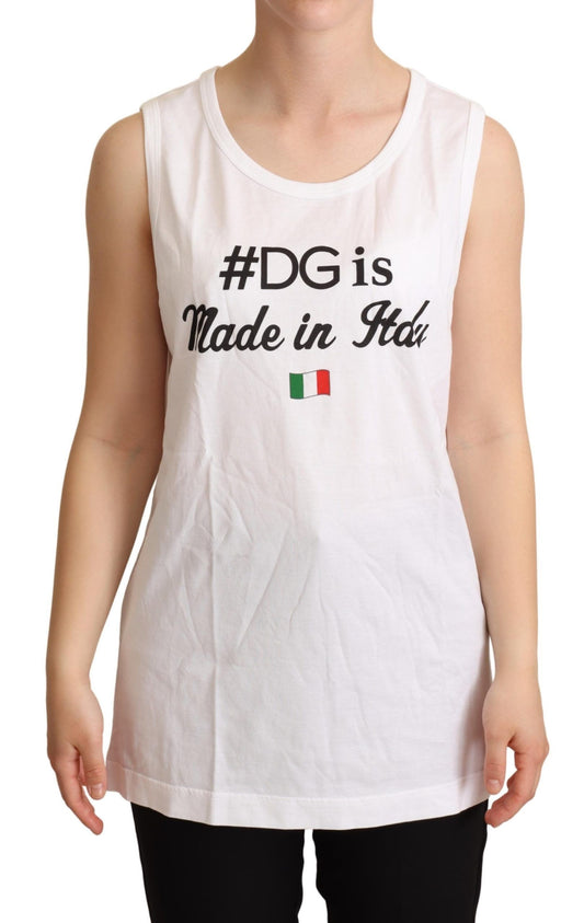 Dolce & Gabbana White DG Motive Tank Top