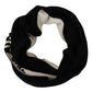 Dolce & Gabbana Black White Cotton DG Printed Cashmere Shawl Scarf