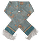 Dolce & Gabbana Blue Silk Shiny Shell-Print Neck Wrap Fringed Scarf