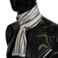 Dolce & Gabbana Black White Silk Polka Dot Print Shawl Fringe Scarf