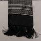 Dolce & Gabbana Black White 100% Silk Geometric Shawl Fringe Scarf