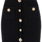 Self Portrait Black Knit Jewel Button Mini Skirt