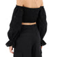 Self Portrait Black Sangallo Off-Shoulder Bandeau Top