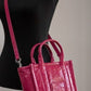 Marc Jacobs The Shiny Crinkle Mini Tote Magenta Pink Leather Crossbody Handbag