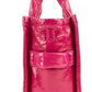 Marc Jacobs The Shiny Crinkle Mini Tote Magenta Pink Leather Crossbody Handbag