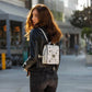 SUSU The Hollywood White Leather Backpack Handbag