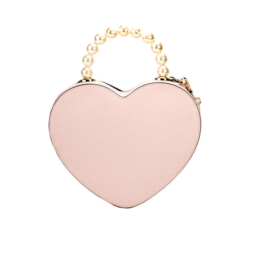 Kate Spade Love Shack Heart Lilac Leather Pearl Top Handle Crossbody Bag