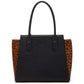 SUSU Jody Black Leopard Leather Tote Shoulder Bag