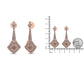 Infinite Jewels 18K Rose Gold 1 1/3 Cttw Diamond Studded Fleur De Lis Drop Earrings