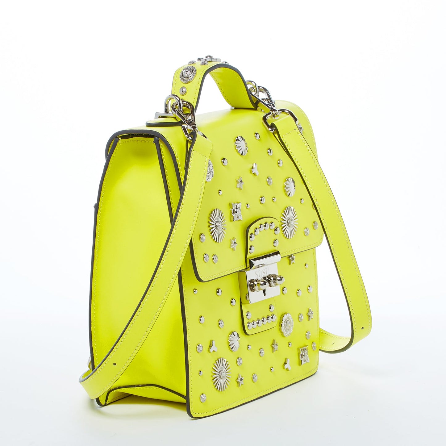 SUSU The Hollywood Yellow Leather Backpack Handbag