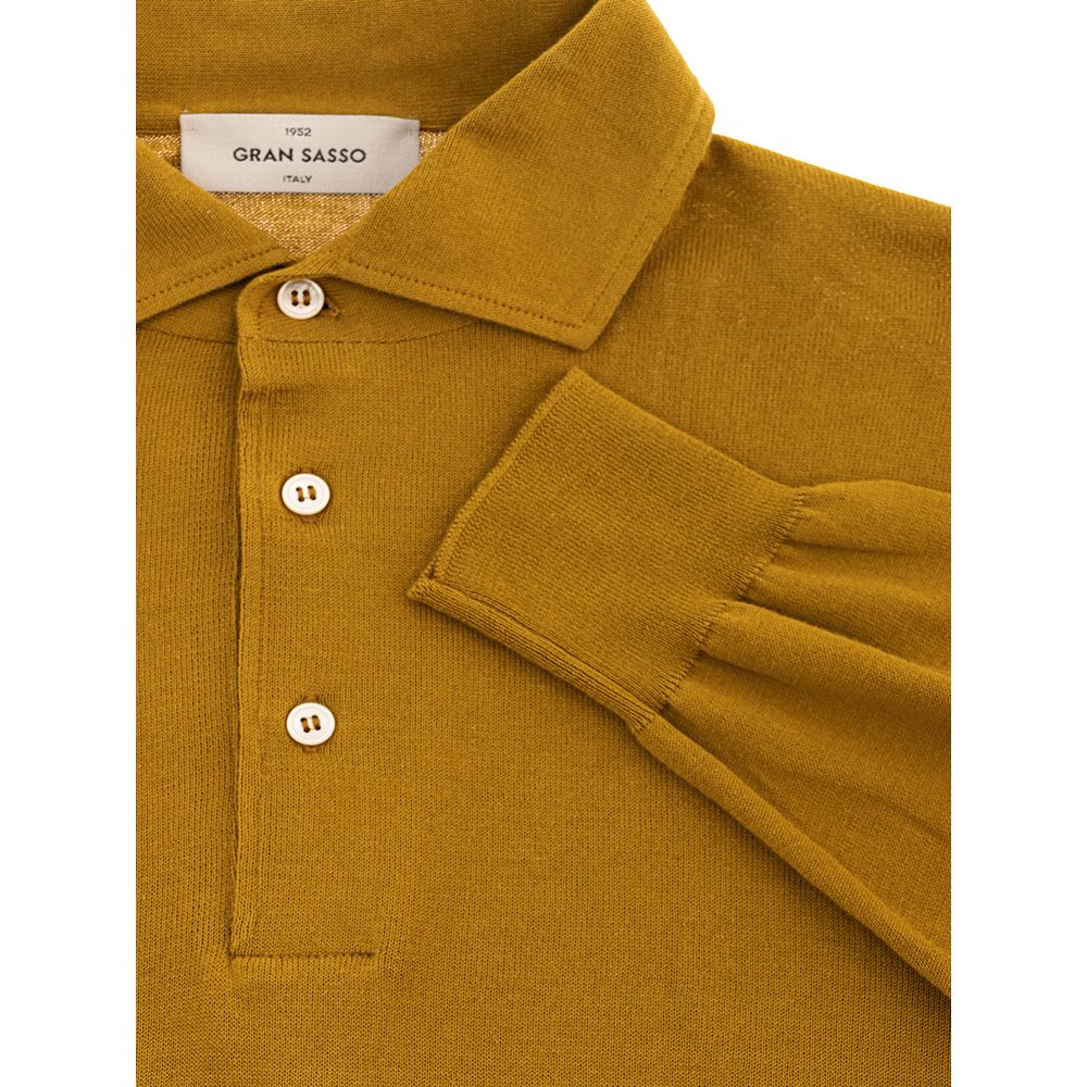 Gran Sasso Yellow Cotton Polo Shirt