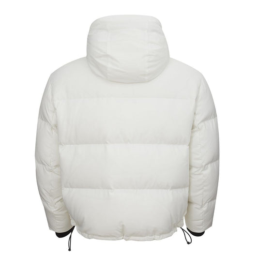 Armani Exchange Sophisticated White Logo Zip Hooded Jacket