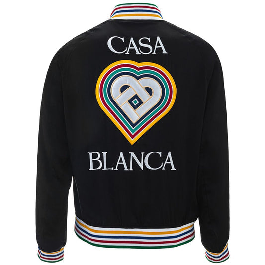 Casablanca Black Souvenir Silk Bomber Jacket