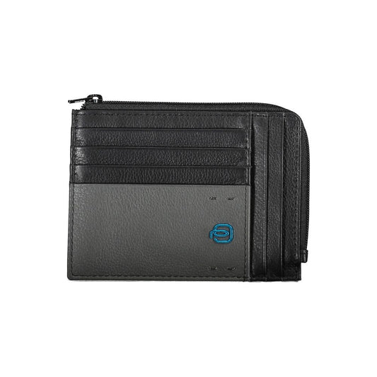 Piquadro Sleek Black Leather Card Holder with RFID Blocker