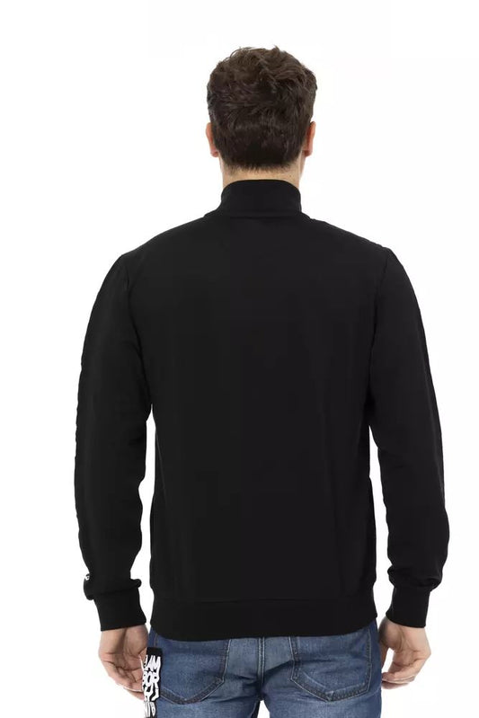 Automobili Lamborghini Sleek Black Zippered Logo Sweater