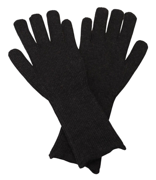 Dolce & Gabbana Black Cashmere Silk Hands Mitten Mens Gloves
