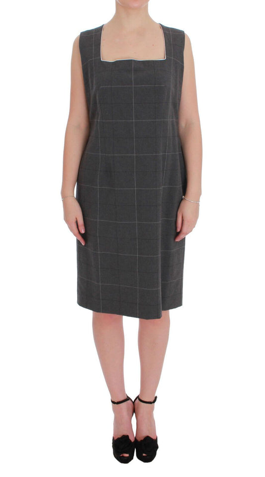 BENCIVENGA Gray Checkered Sleeveless Dress Blazer Suit Set