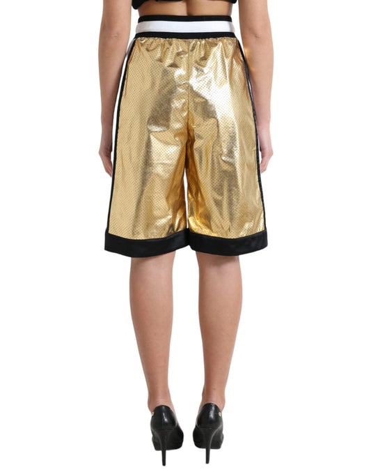 Dolce & Gabbana Gold Metallic High Waist Shorts