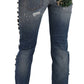 Dolce & Gabbana Distressed Embellished Buttons Denim Pants Jeans