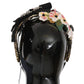 Dolce & Gabbana Multicolor Tiara Floral Crystal Bow Diadem Headband