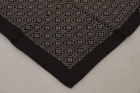 Dolce & Gabbana Black Patterned DG Printed Square Handkerchief Scarf