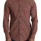 Dolce & Gabbana Red Printed Knight Formal Dress MARTINI Shirt