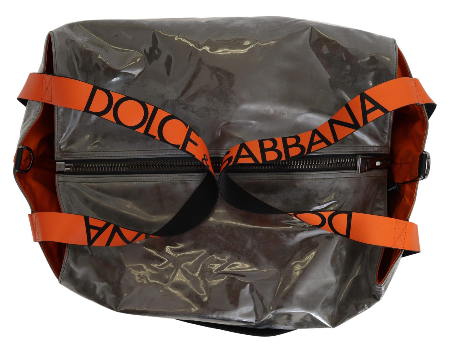 Dolce & Gabbana Large Dark Green Orange Logo Tote Bag