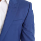 Dolce & Gabbana Blue Wool Single Breasted Coat MARTINI Blazer
