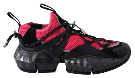 Jimmy Choo Diamond Black Pink Leather Sneaker