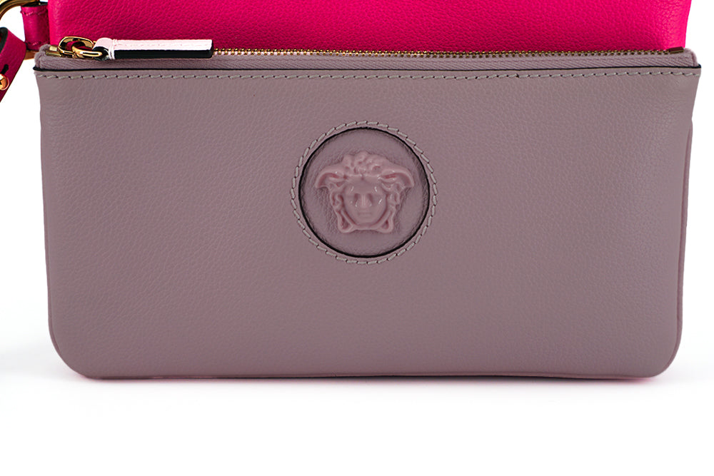 Versace Pink Calf Leather Pouch Bag