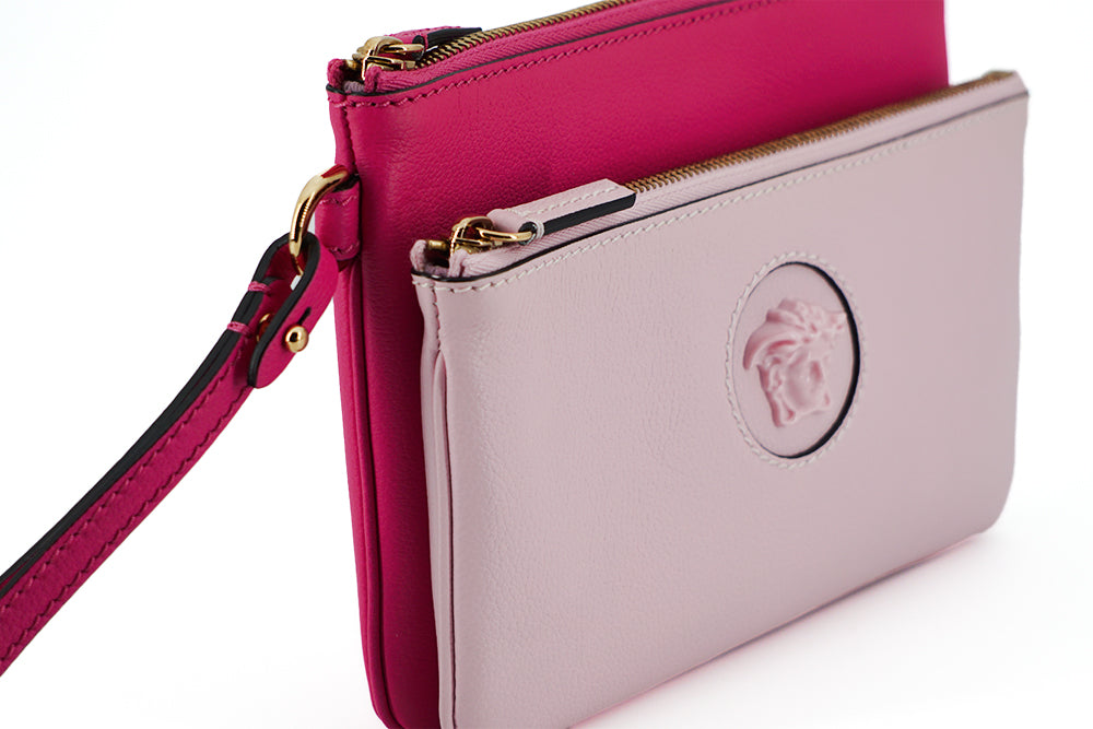 Versace Pink Calf Leather Pouch Bag