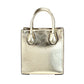 Michael Kors Mercer XS Pale Gold Metallic North South Shopper Crossbody Bag