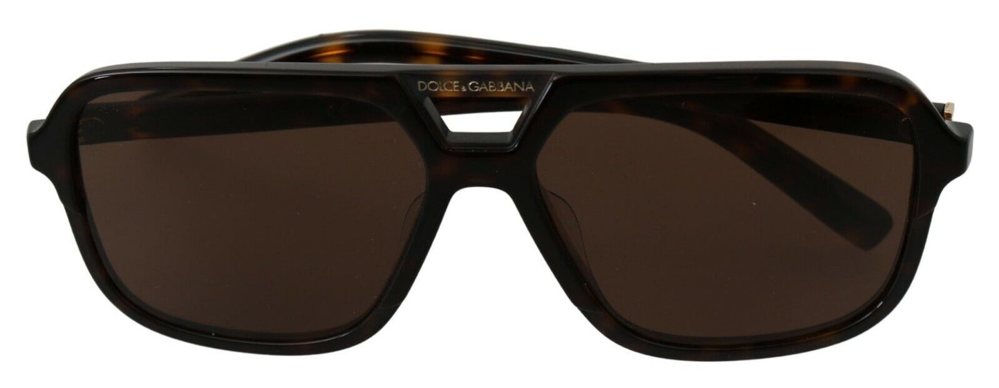 Dolce & Gabbana Brown Leopard Pattern Aviator Pilot Mens Sunglasses