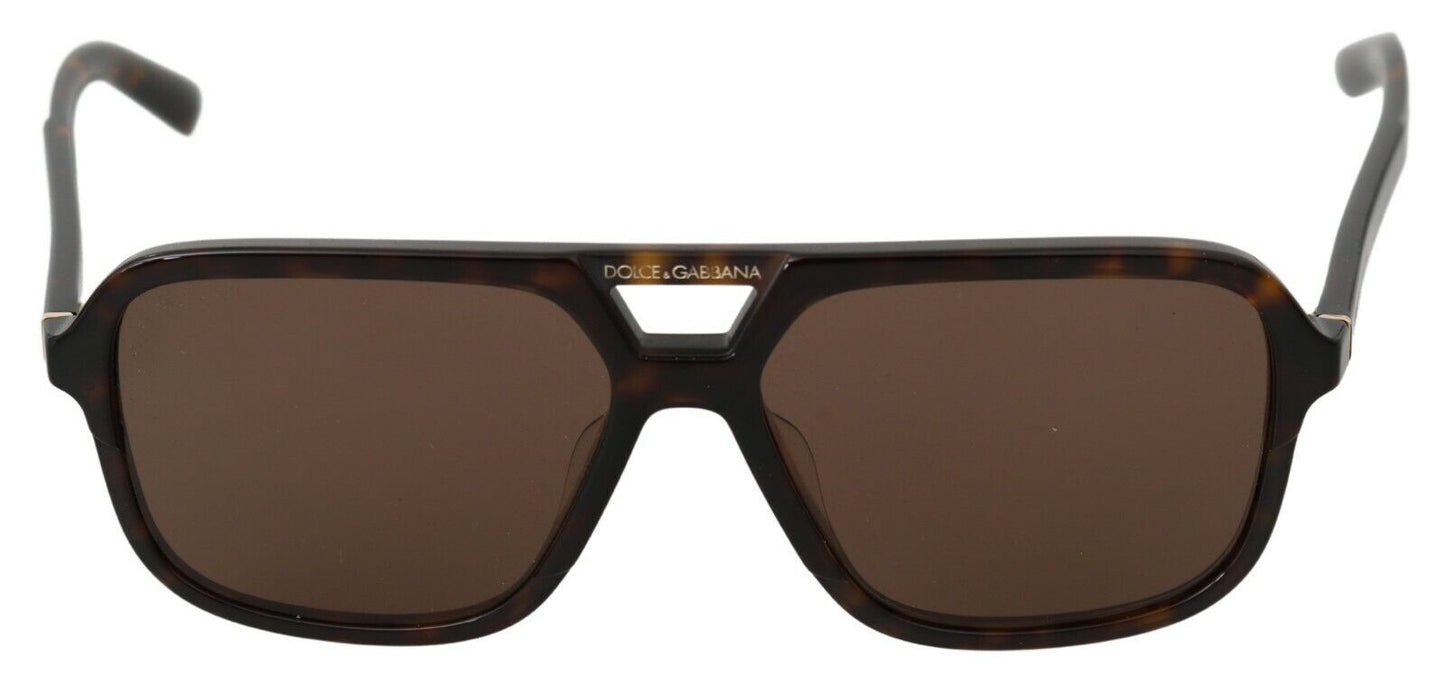 Dolce & Gabbana Brown Leopard Pattern Aviator Pilot Mens Sunglasses