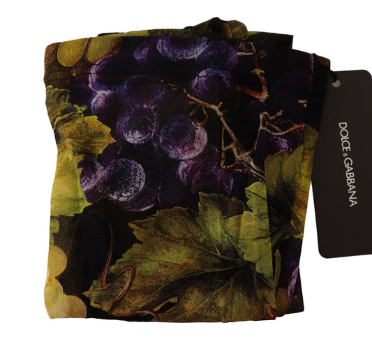 Dolce & Gabbana Black Grapes Print Stockings Tights