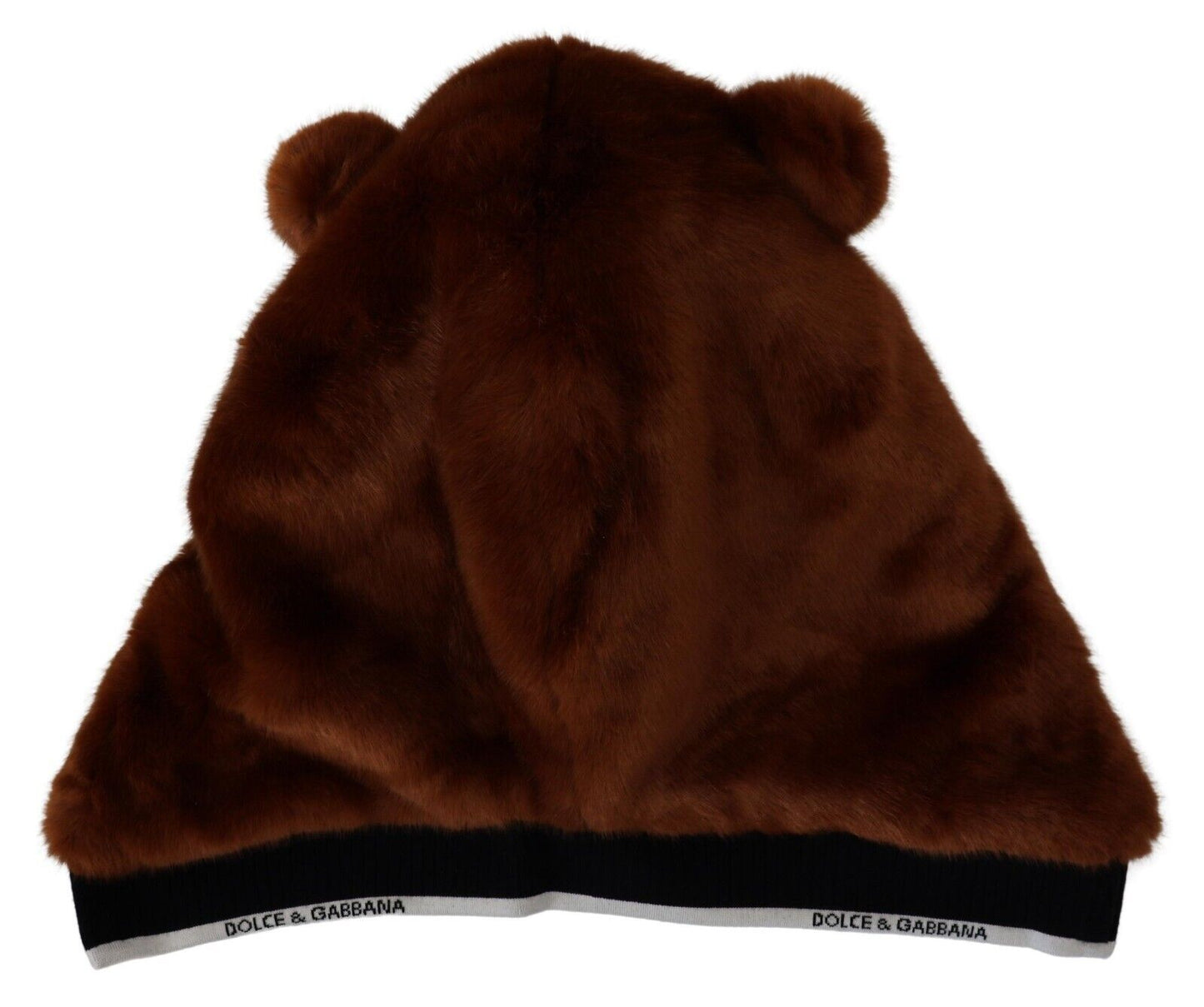 Dolce & Gabbana Brown Bear Fur Whole Head Hat